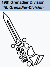 insignia 19. Volks Grenadier Division of the German Wehrmacht.